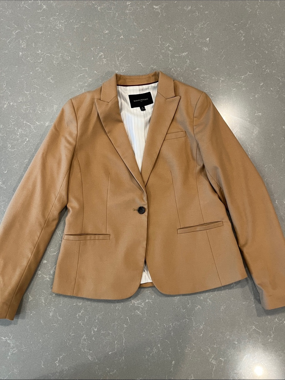 Banana Republic Camel Brown Single-Button Blazer